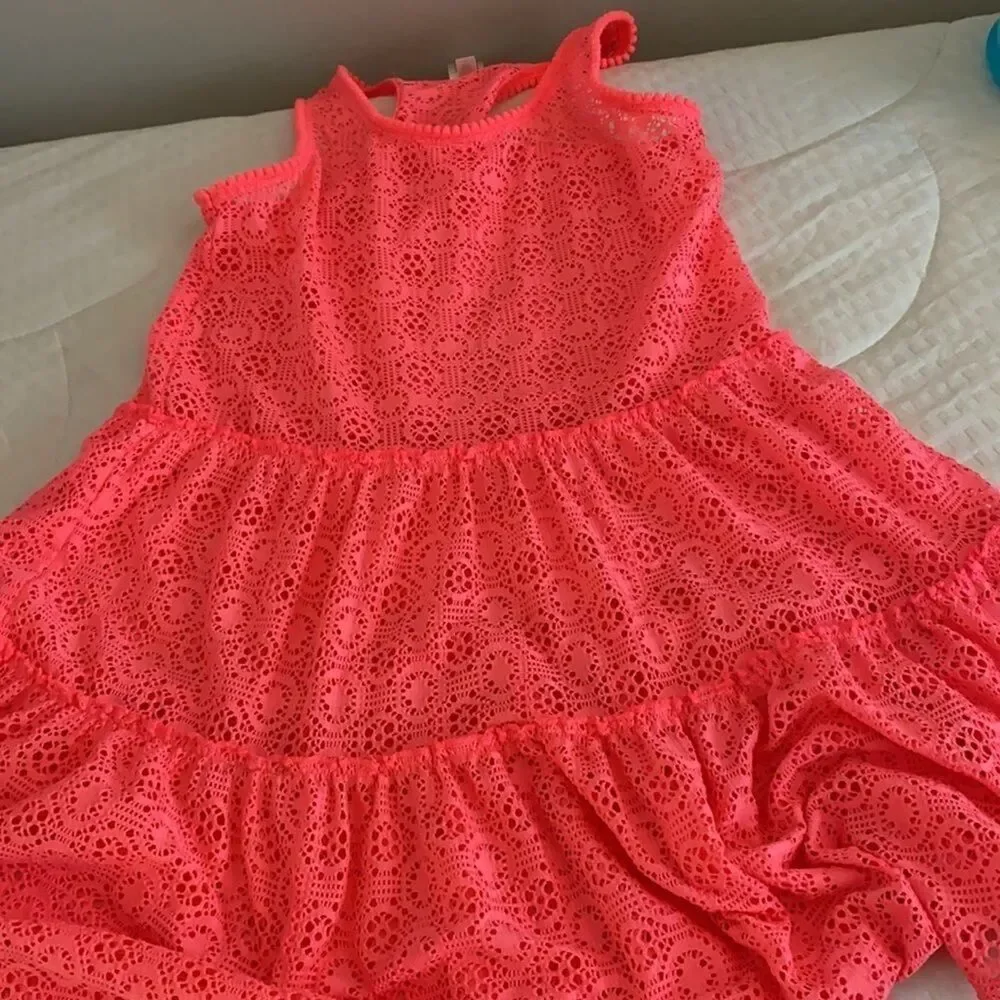 Cat & Jack Pink racer back swim cover-up L 10/12.